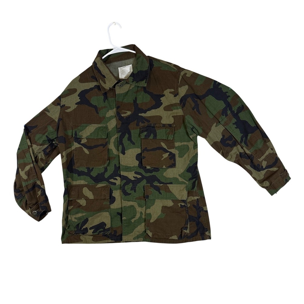 US Military Woodland Camo Combat Coat Field Jacket Selma Apparel Large Regular